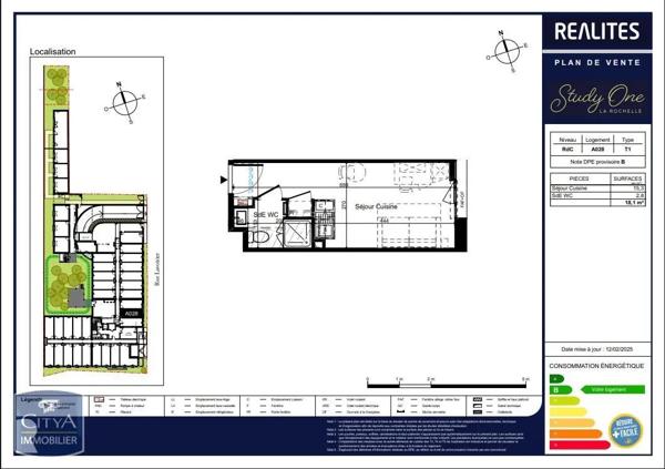 Appartement à louer 1 pièce 18.1m² La Rochelle (17000)