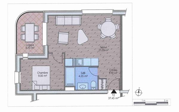 Appartement à vendre    2 pièces • 38,65 m2 Marseille 11