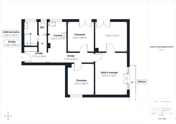 Appartement à vendre 4 pièces 63,94 m² Créteil