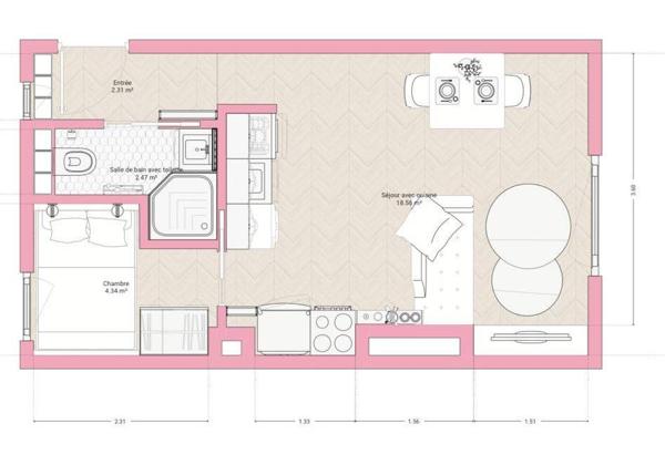A 2 PAS DE LA SEINE ET DE NOTRE DAME FUTUR 2 PIECES CLE EN MAIN