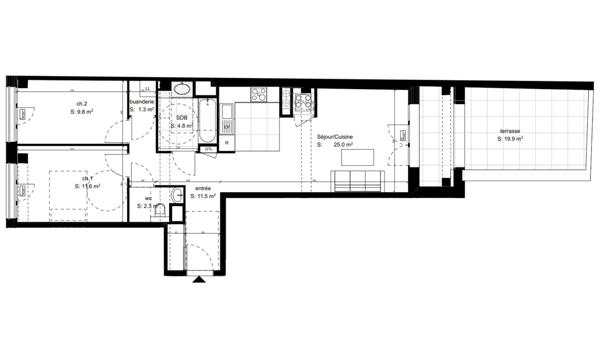 Appartement à vendre 3 pièces 66 m² Paris 18