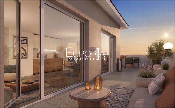 Appartement T4 81m2 avec terrasses 124m2 à Tassin-la-Demi-Lune en dernier étage