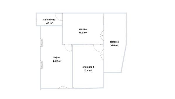 Bureau 3 pièces - 62 m²