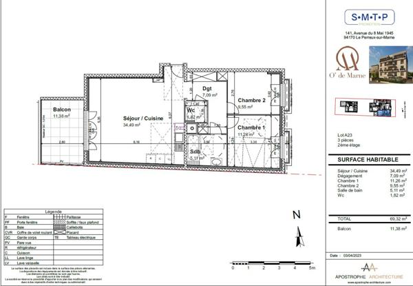 Achat appartement Le Perreux-sur-Marne - 3 pièce(s) - 69 m² - 498 000 €
