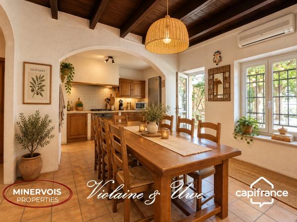 AZILLE – MAISON DE 184 M² AU MILIEU DES VIGNES AVEC PISCINE ET PANNEAUX SOLAIRES