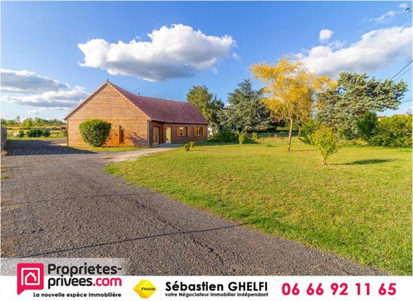 belle maison de plain-pied avec grande salle de vie de 60m²-3 chambres