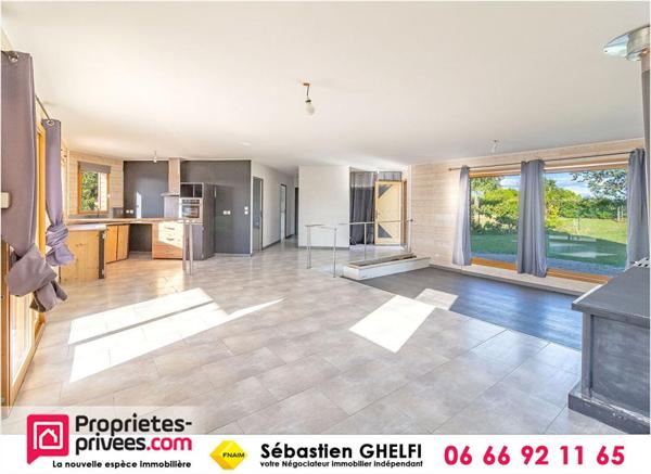 belle maison de plain-pied avec grande salle de vie de 60m²-3 chambres