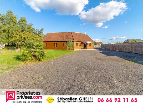 belle maison de plain-pied avec grande salle de vie de 60m²-3 chambres