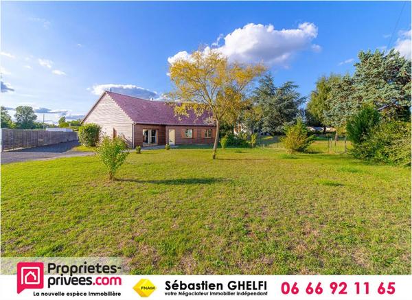 belle maison de plain-pied avec grande salle de vie de 60m²-3 chambres