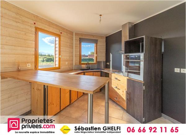 belle maison de plain-pied avec grande salle de vie de 60m²-3 chambres