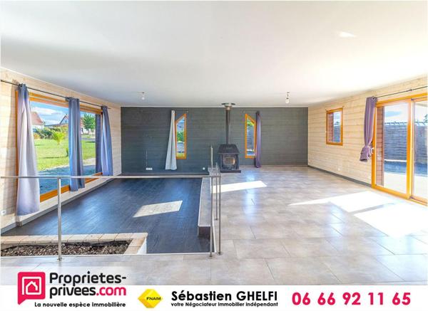 belle maison de plain-pied avec grande salle de vie de 60m²-3 chambres