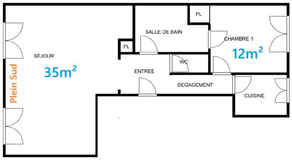 Boulogne-Billancourt (92100) T2/T3 lumineux - 65m² - au coeur de SILLY-GALLIENI - cave - parking