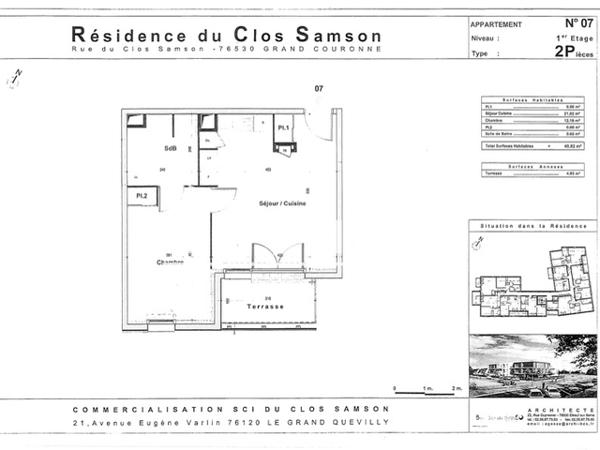 Location Appartement 2 pièces 41.54 m² - 2 BIS RUE DU NOUVEAU MONDE Grand Couronne 76530