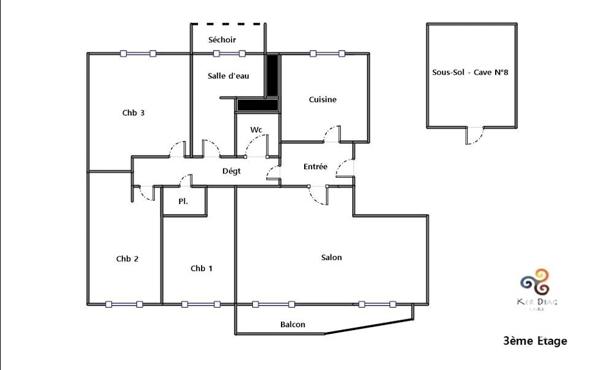 Appartement à vendre 4 pièces 71,25 m² Guingamp