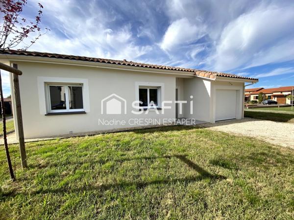 Montbartier - Maison neuve, ( frais de notaire réduits), de plain-pied, moderne et élégante de type 4, garage et jardin