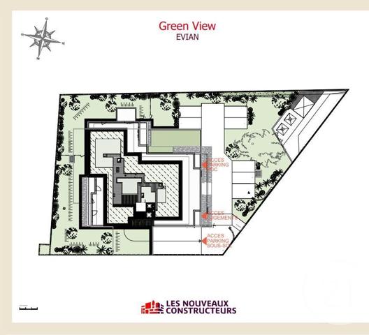 Appartement F4 à vendre  4 pièces - 92,46 m2 EVIAN LES BAINS - 74