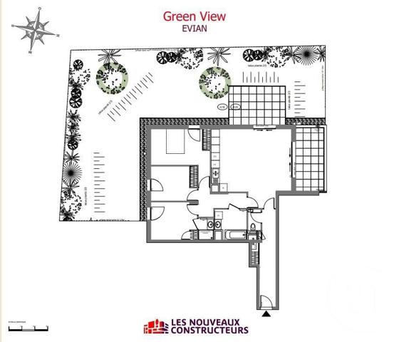 Appartement F4 à vendre  4 pièces - 92,46 m2 EVIAN LES BAINS - 74