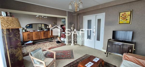 Appartement de type T4 avec 3 chambres, cave et garage proche haras/pentagone, école primaire et arrêt de bus