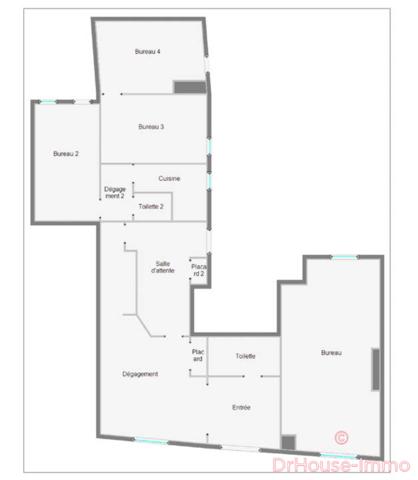 Bureau à vendre 5 pièces de 107 m²