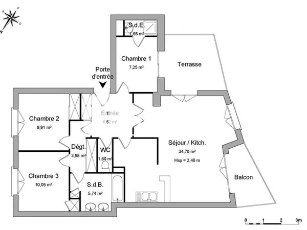 Location Appartement 4 pièces 81.5 m² - 24 RUE G ET V LEMOINE Limoges 87000