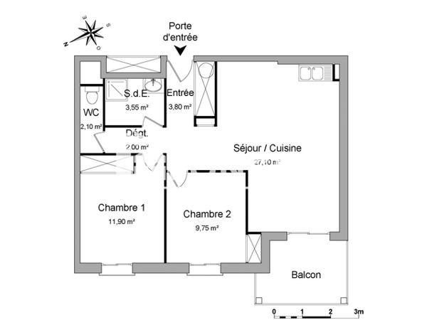 Location Appartement 3 pièces 60.2 m² - CHEMIN DE BETHANIE Ciboure 64500