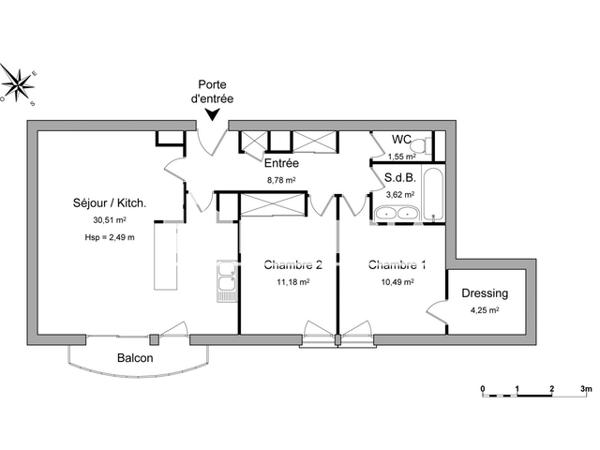 Location Appartement 3 pièces 70.38 m² - 10 RUE DU PRE PIGEON Angers 49000