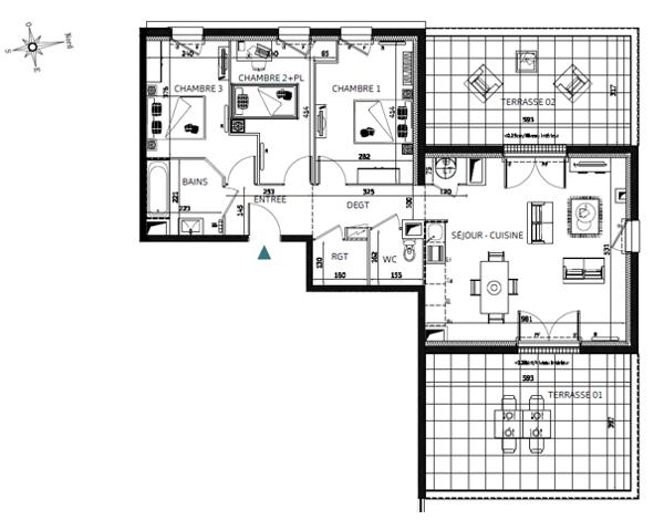 Appartement 76.46 m² à Poitiers 86000