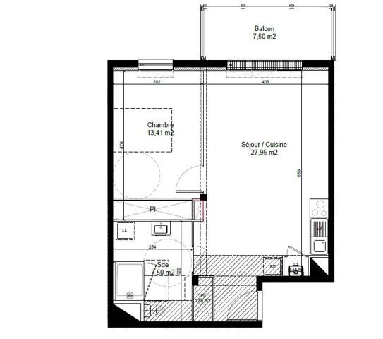 Appartement Chartres 50.23 m²
