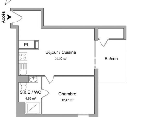 Location Appartement 2 pièces 43.12 m² - 39 CHEMIN ST ETIENNE Bayonne 64100