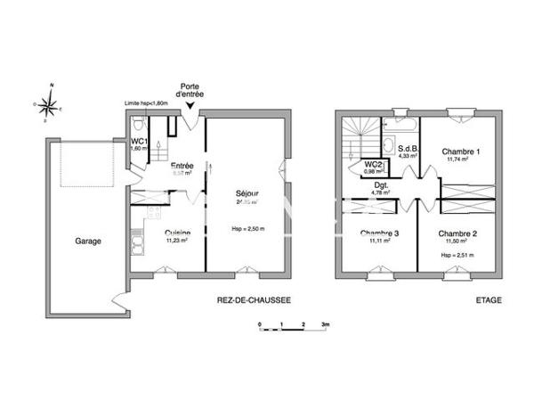 Location Maison 4 pièces 90.7 m² - 123 RUE JEANNE JUGAN Villefranche S/ Saone 69400