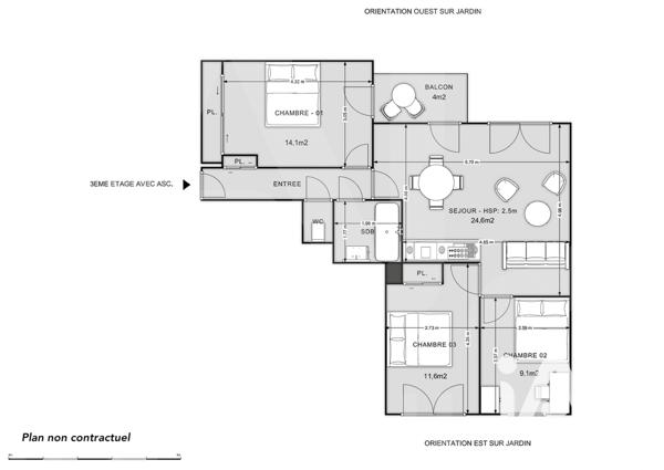 Appartement à vendre 4 pièces 71 m² La-Plaine-Saint-Denis
