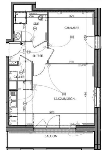 Appartement T2 NANTES Galarne - 44.8 m2  168 000 Euros