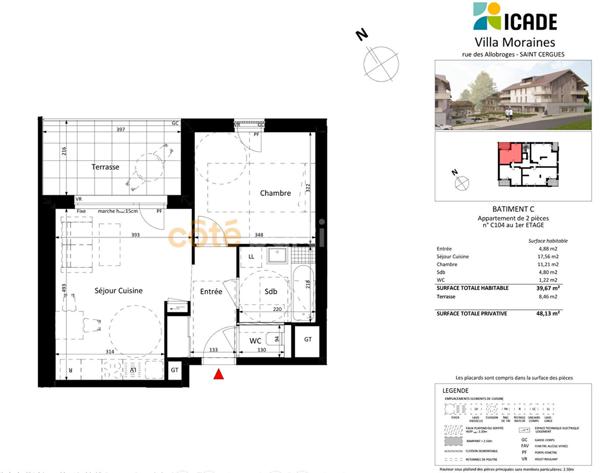 Vente Appartement39,67 m² - 2 Pièces - SAINT CERGUES (74140)