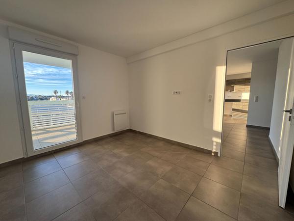 À LOUER  T2 AVEC GRANDE TERRASSE ET PARKING  CANET-EN-ROUSSILLON / RÉSIDENCE BLEU ODYSSÉE