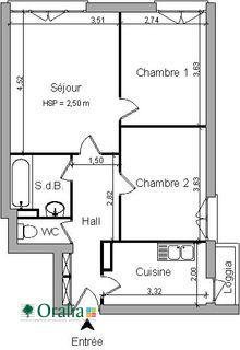 Appartement · Location Bron (69500) 3 pièces · 53m²