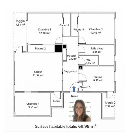 Appartement 4 pièces - 70 m²