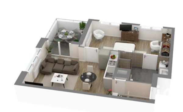 Appartement 2 pièces de 43 m² à Dugny (93440)