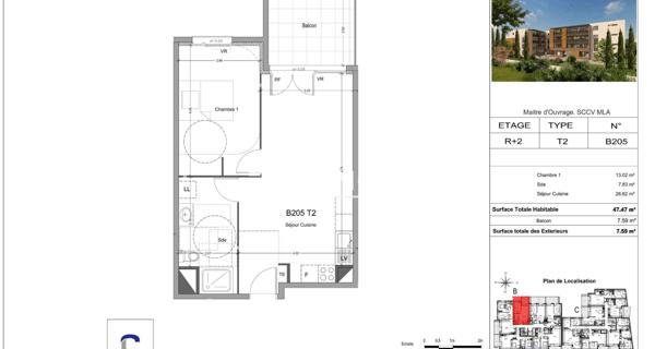 Location Appartement 2 pièces 46.9 m² - Morières-lès-avignon 84310