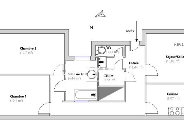 Location Appartement 3 pièces 69.1 m² - 102 RUE DU MOLINEL Lille 59000