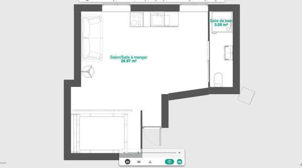 Appartement 1 pièce                                        - 44000 Nantes Réf : 12027