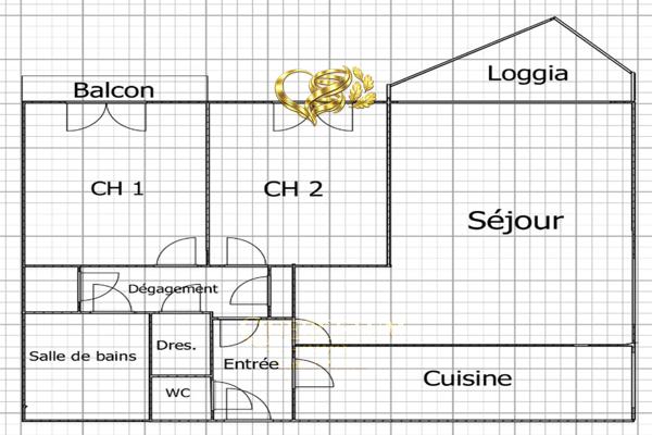 'AMANDIER CITADIN' : Appartement 64 m² - 2 chambres – loggia - balcon - cave - parking