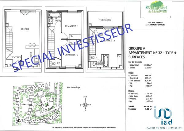Maison à vendre 4 pièces 76 m² Montévrain