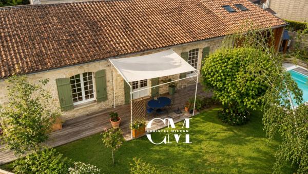 Maison en pierre plain pieds 175 m² Le Bouscat Centre, jardin, piscine, double garage