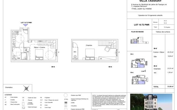 Appartement à vendre    2 pièces • 51,68 m2 Lagny-sur-Marne