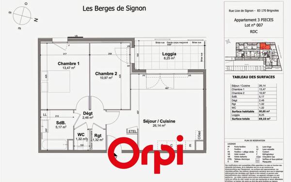 Appartement à vendre    3 pièces • 60,85 m2 Brignoles