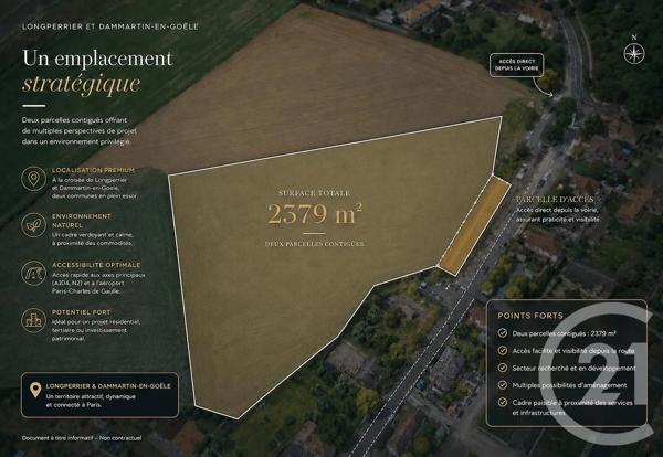Terrain à vendre  2379 m 2   LONGPERRIER  - 77