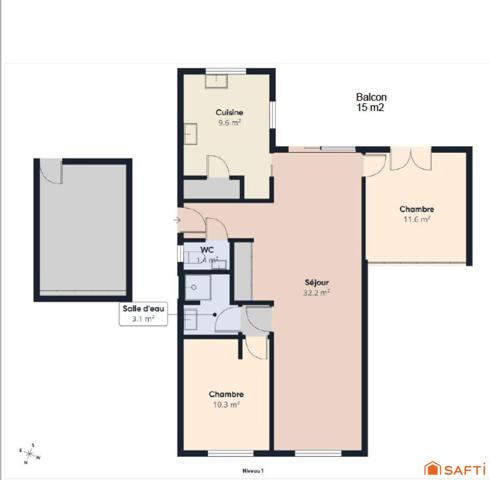 Maison aux trois espaces de vie indépendants