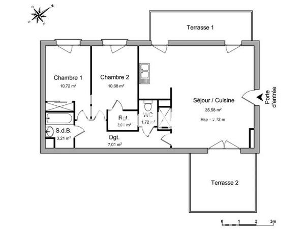 Location Appartement 3 pièces 70.92 m² - 40 B RUE DE LA FONDERIE Saint Medard En Jalles 33160