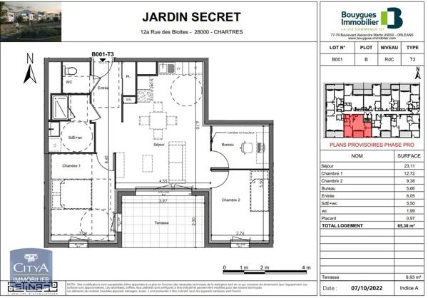 Appartement à louer 3 pièces 65.38m² Chartres (28000)