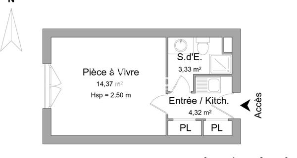Location Studio 22.02 m² - Croissy-sur-seine 78290